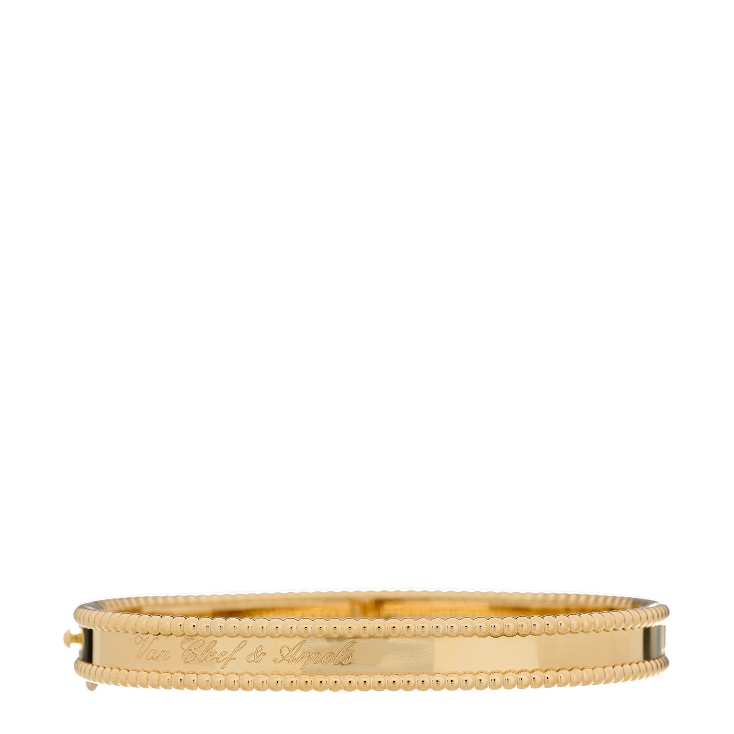 Van Cleef & Arpels 18K Yellow Gold Perlee Signature Bangle Bracelet L 2 of 4