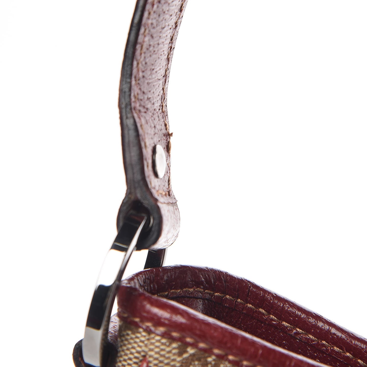Monogram Calfskin Shoulder Bag Hobo Red