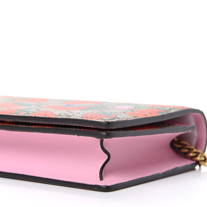 Gucci GG Supreme Monogram Strawberry Chain Wallet 7 of 10