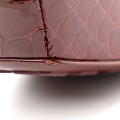 Bottega Veneta Glossy Calfskin Crocodile Embossed Mostra Mary Jane 120 MM Pumps 39.5 Merlot 8 of 10