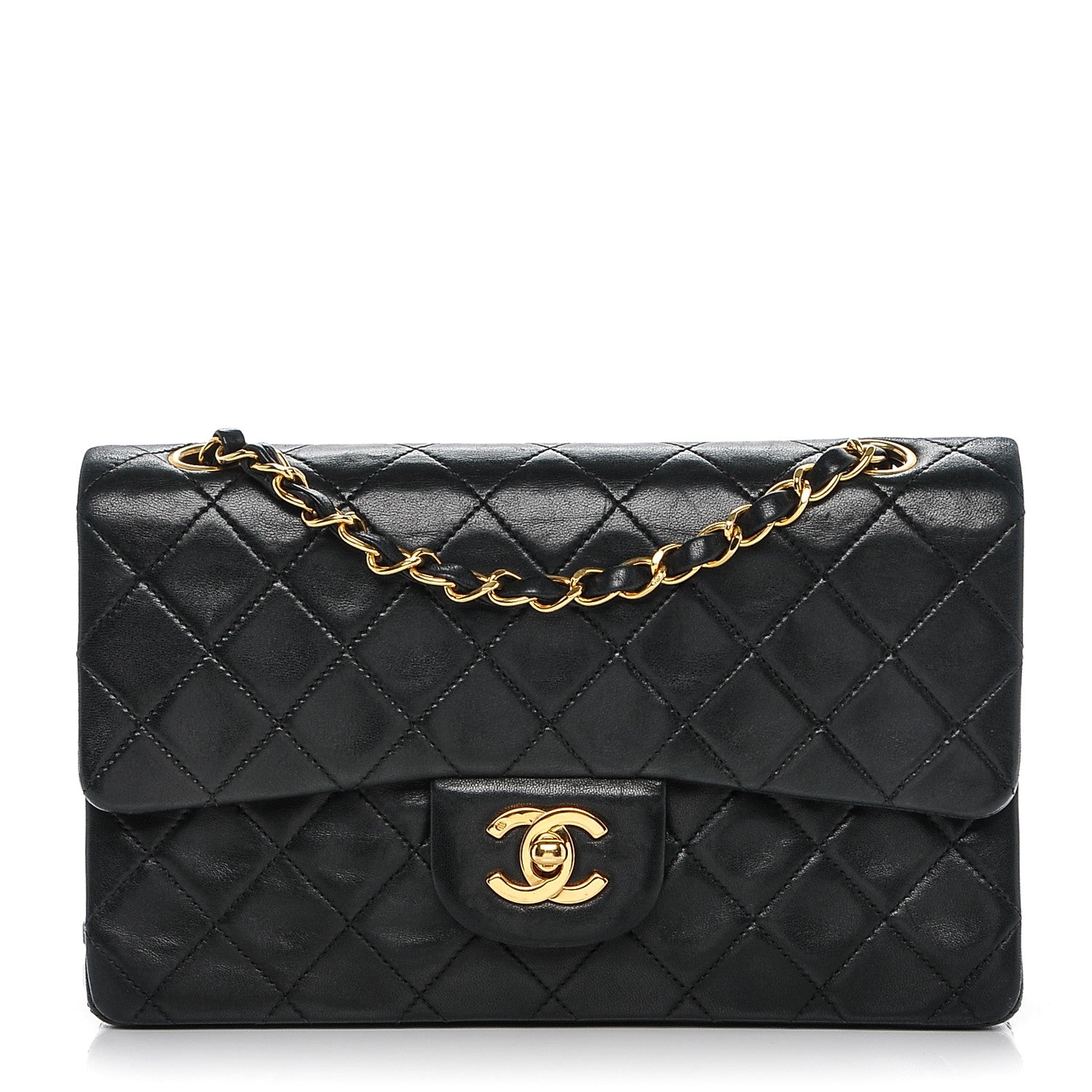 Chanel Lambskin Quilted Small Double Flap Black 1 of 8