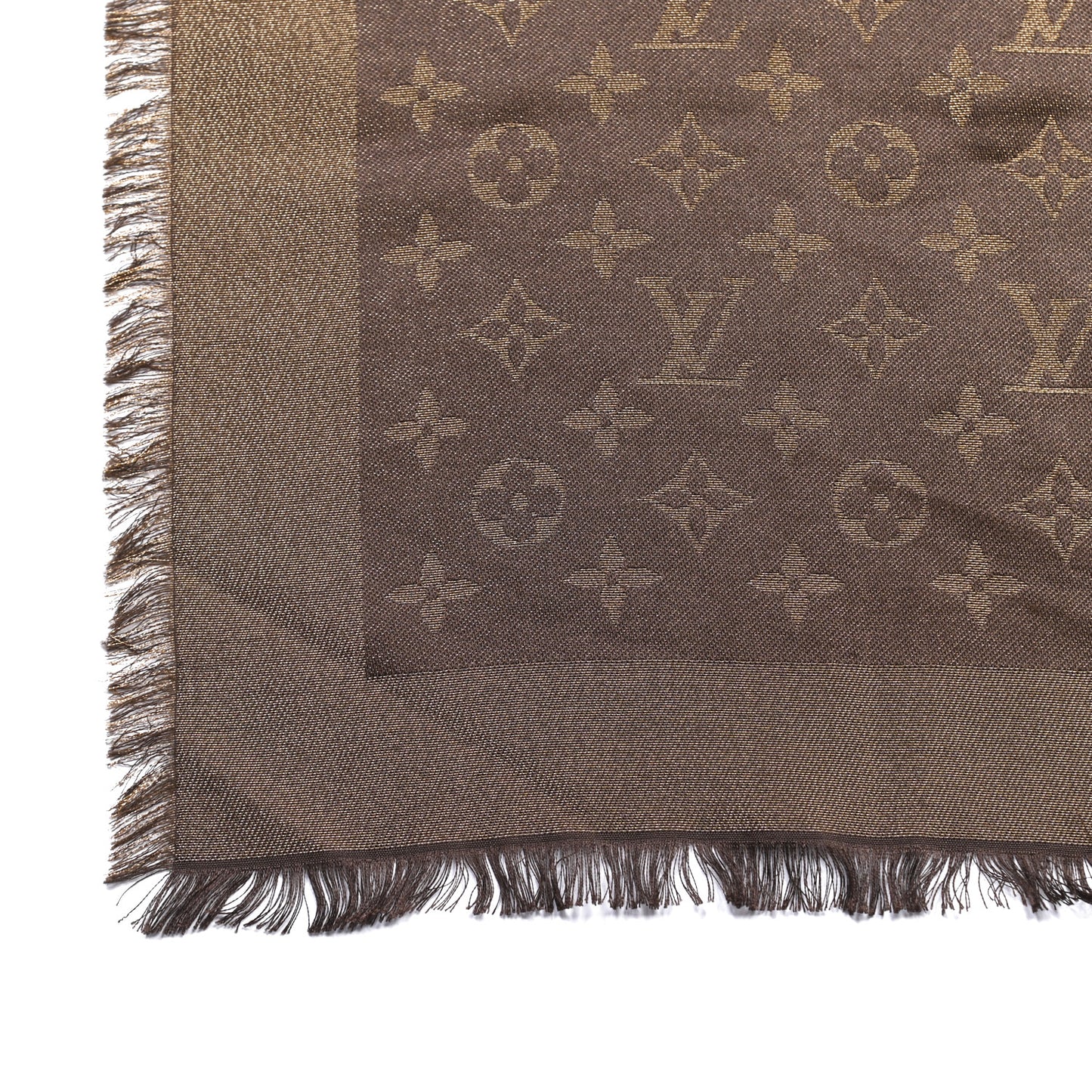 Silk Lurex Wool Shine Monogram Shawl