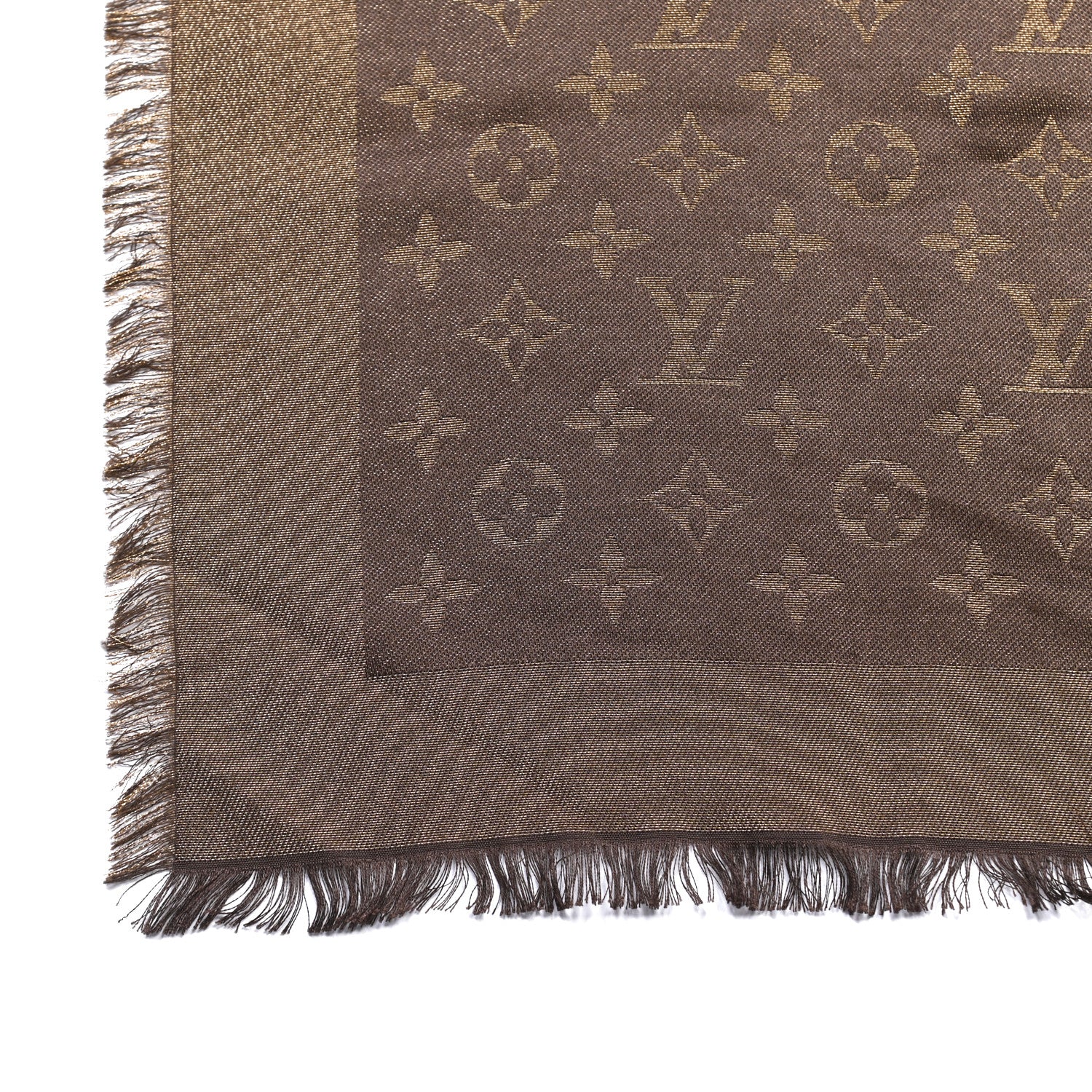 Louis Vuitton Silk Lurex Wool Shine Monogram Shawl 4 of 4