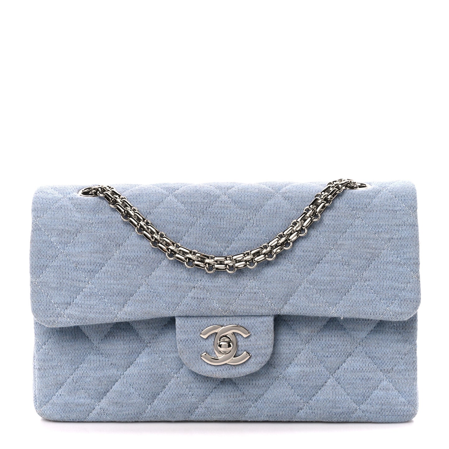 Jersey Quilted Small Double Flap Blue Clair