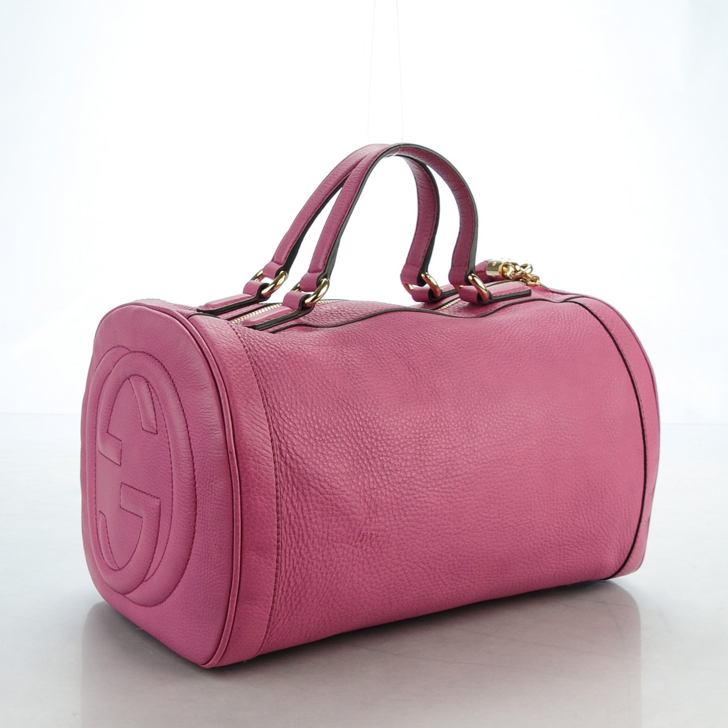 Pebbled Calfskin Medium Soho Boston Fresia Rose