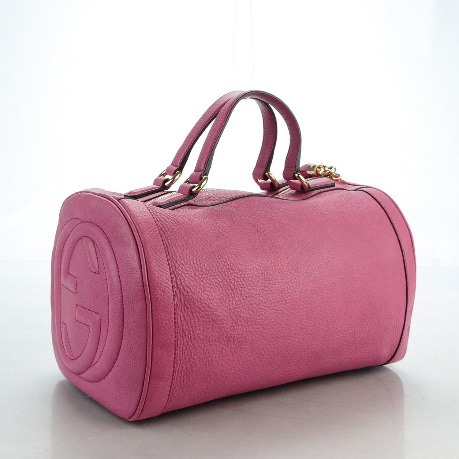 Gucci Pebbled Calfskin Medium Soho Boston Fresia Rose 3 of 7
