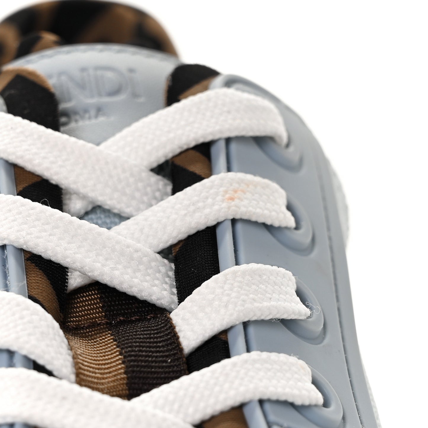 Canvas Lycra TPU FF Womens Fendi Force Low Top Sneakers 40.5 Sky Tobacco Black