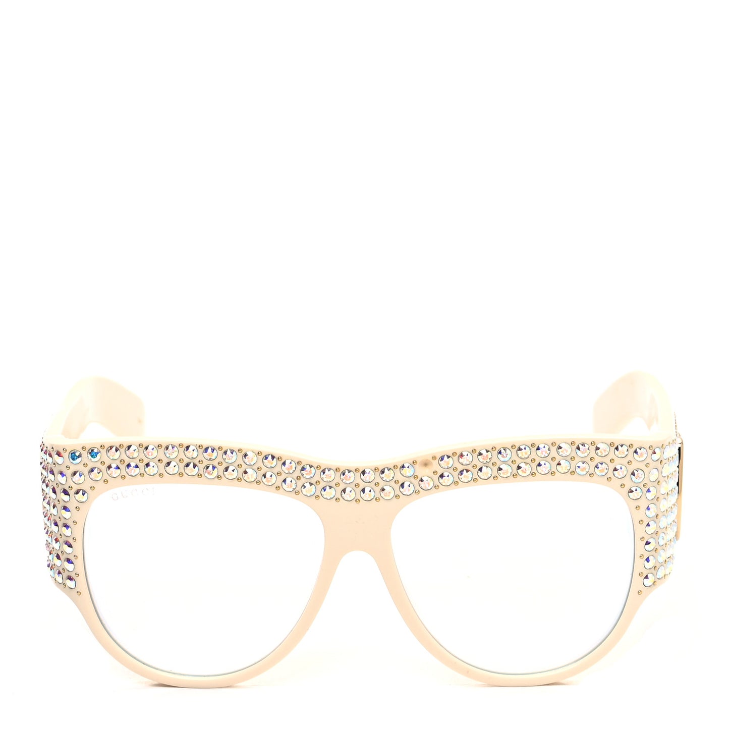 Acetate Crystal Oversize Hollywood Forever Sunglasses GG0144S Ivory