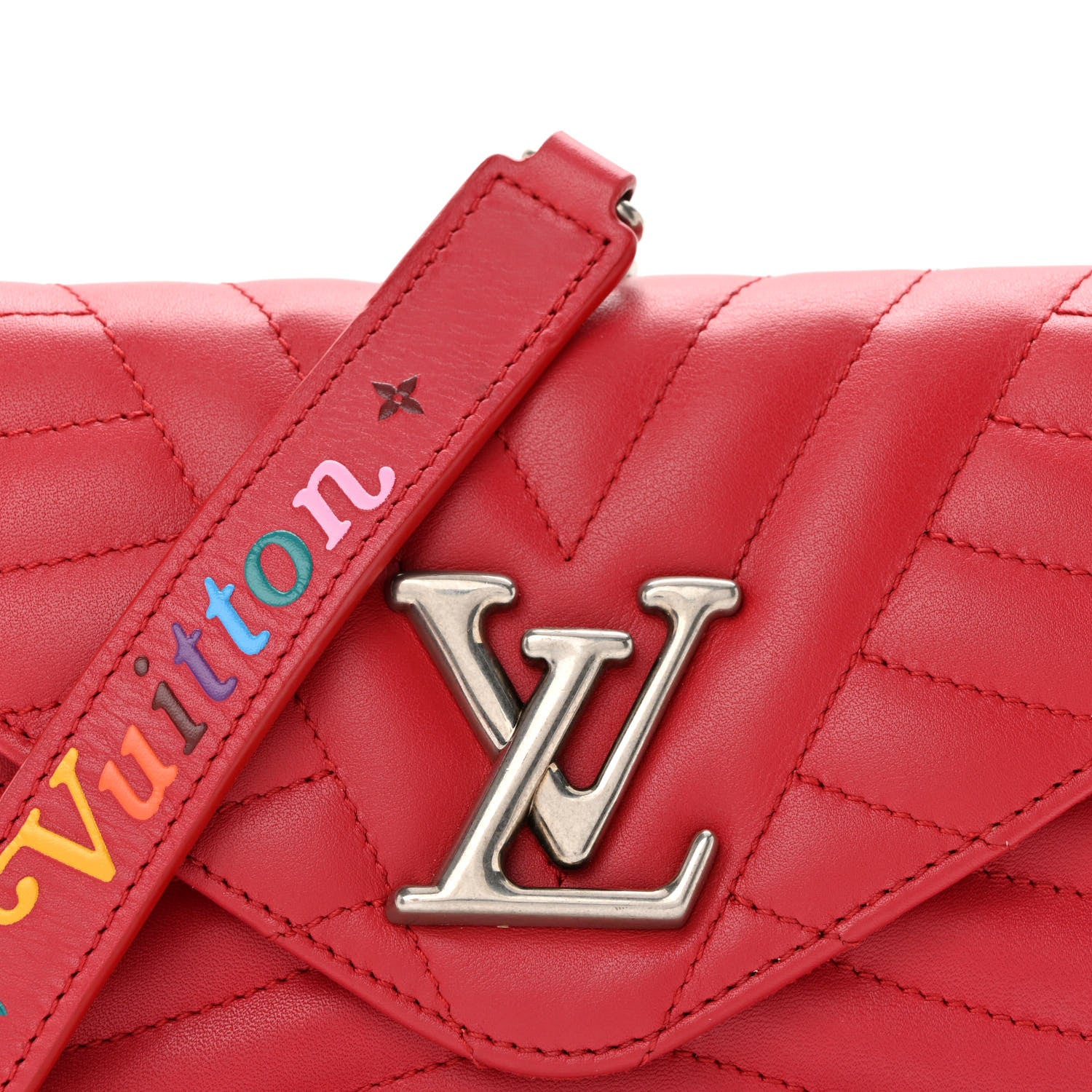 Louis Vuitton Calfskin New Wave Chain Pochette Scarlet 8 of 10
