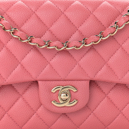 Chanel Metallic Caviar Quilted Medium Double Flap Pink 8 of 12
