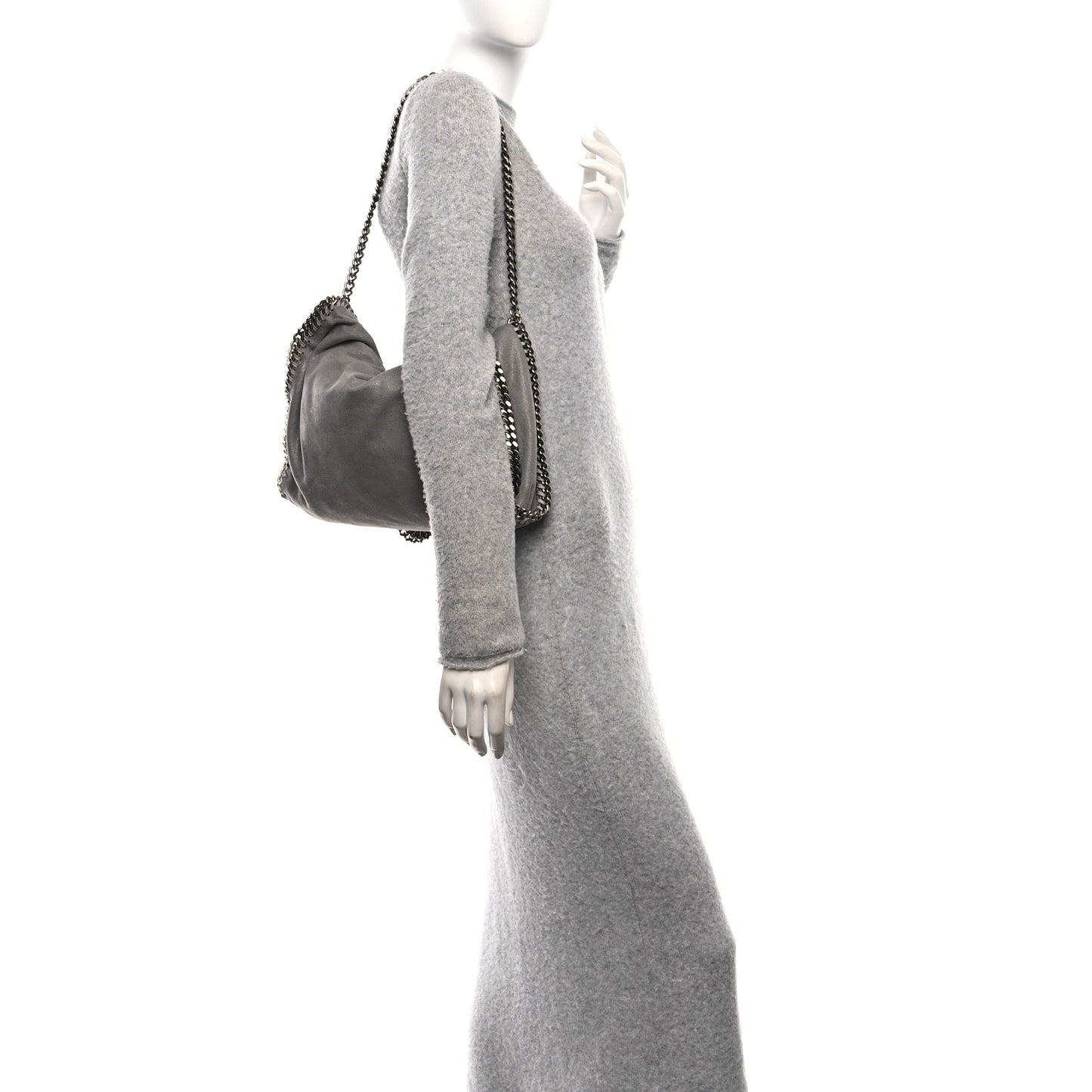 Shaggy Deer Falabella Fold Over Tote Grey