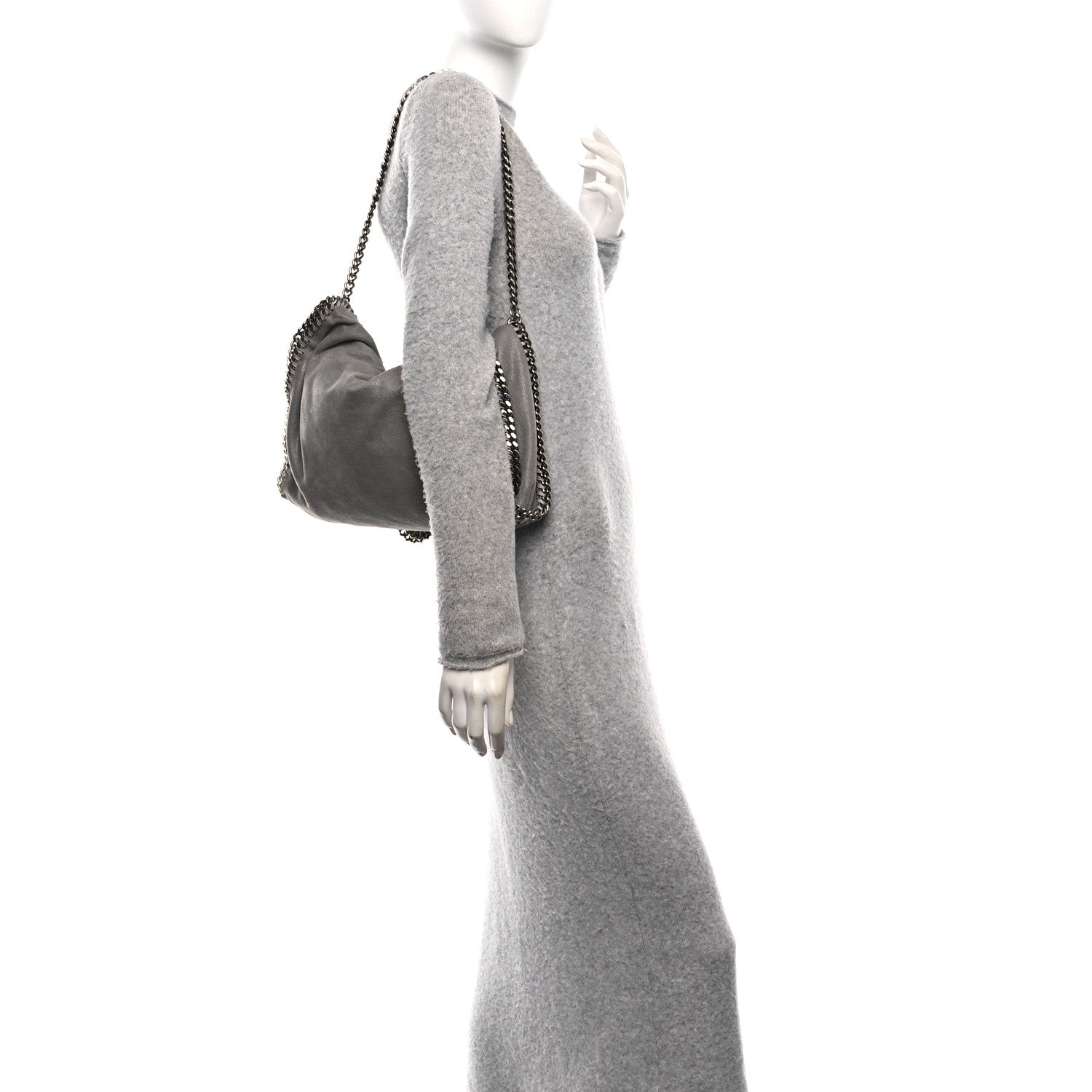 Stella McCartney Shaggy Deer Falabella Fold Over Tote Grey 2 of 9