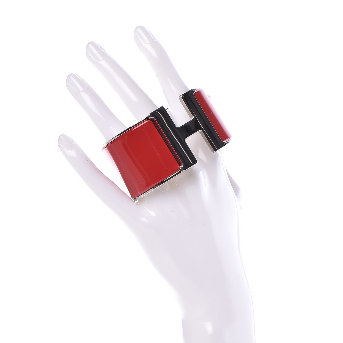 Enamel Extra Wide Clic Clac H Bracelet GM Red