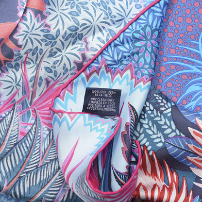 Hermes Silk Mountain Zebra Scarf 90 Turquoise Fuchsia Cobalt 12 of 13