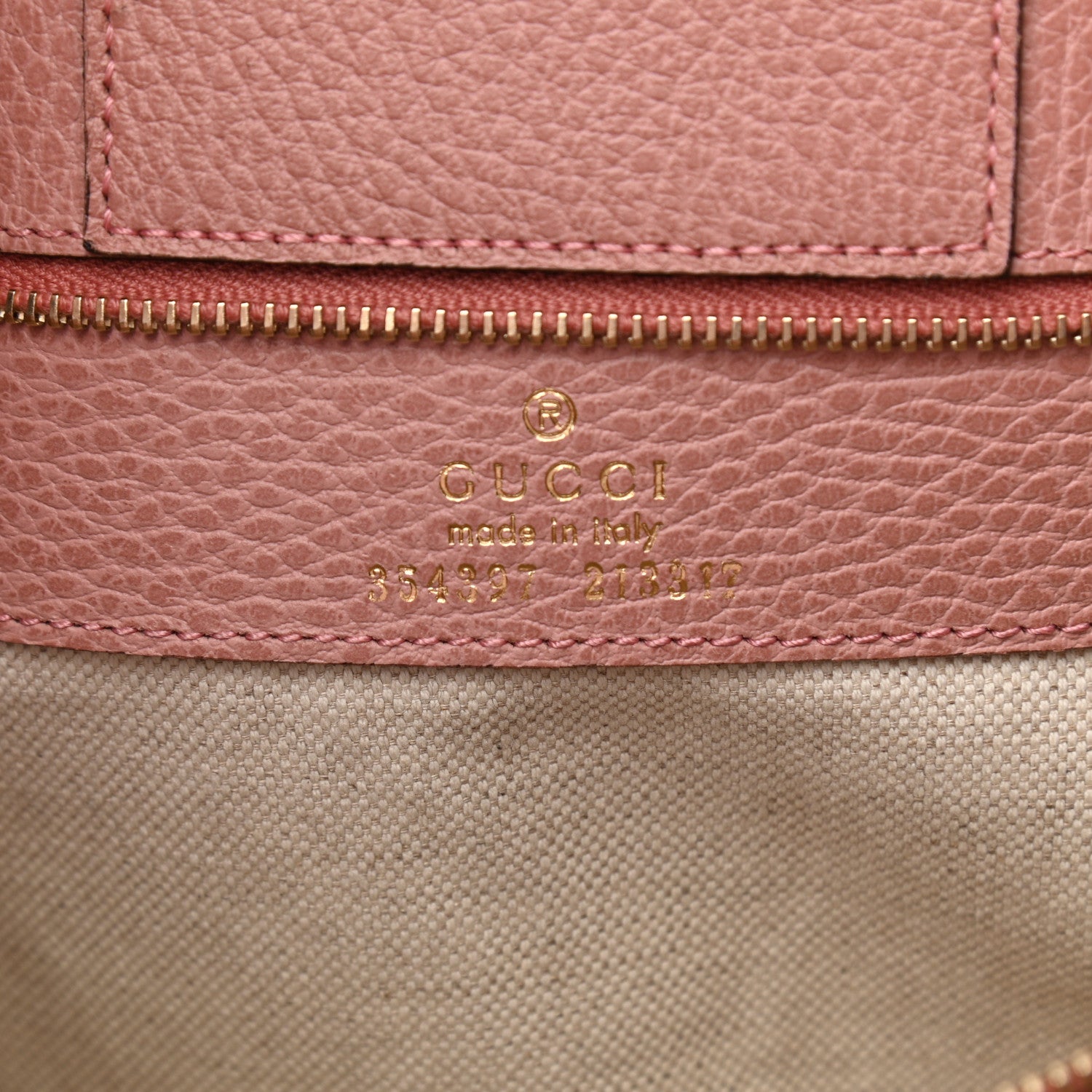 Gucci Dollar Calfskin Medium Swing Tote Grey Field Soft Pink 8 of 15