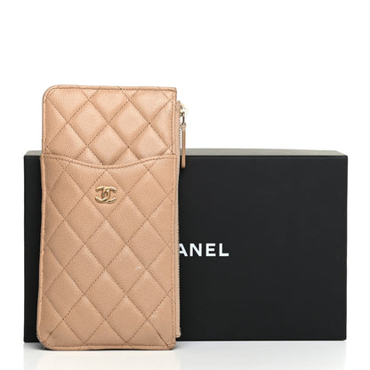 Chanel Caviar Quilted Classic iPhone Pouch Beige 10 of 10
