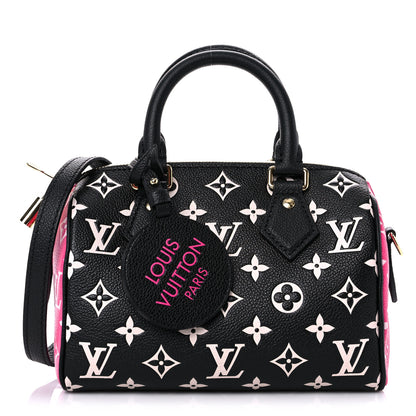 Louis Vuitton Empreinte Monogram Spring in the City Speedy Bandouliere 20 Black White Pink 1 of 9
