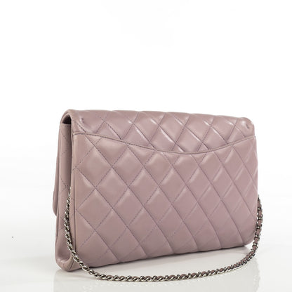 Chanel Lambskin Quilted Clutch With Chain Flap Lavender 3 of 8