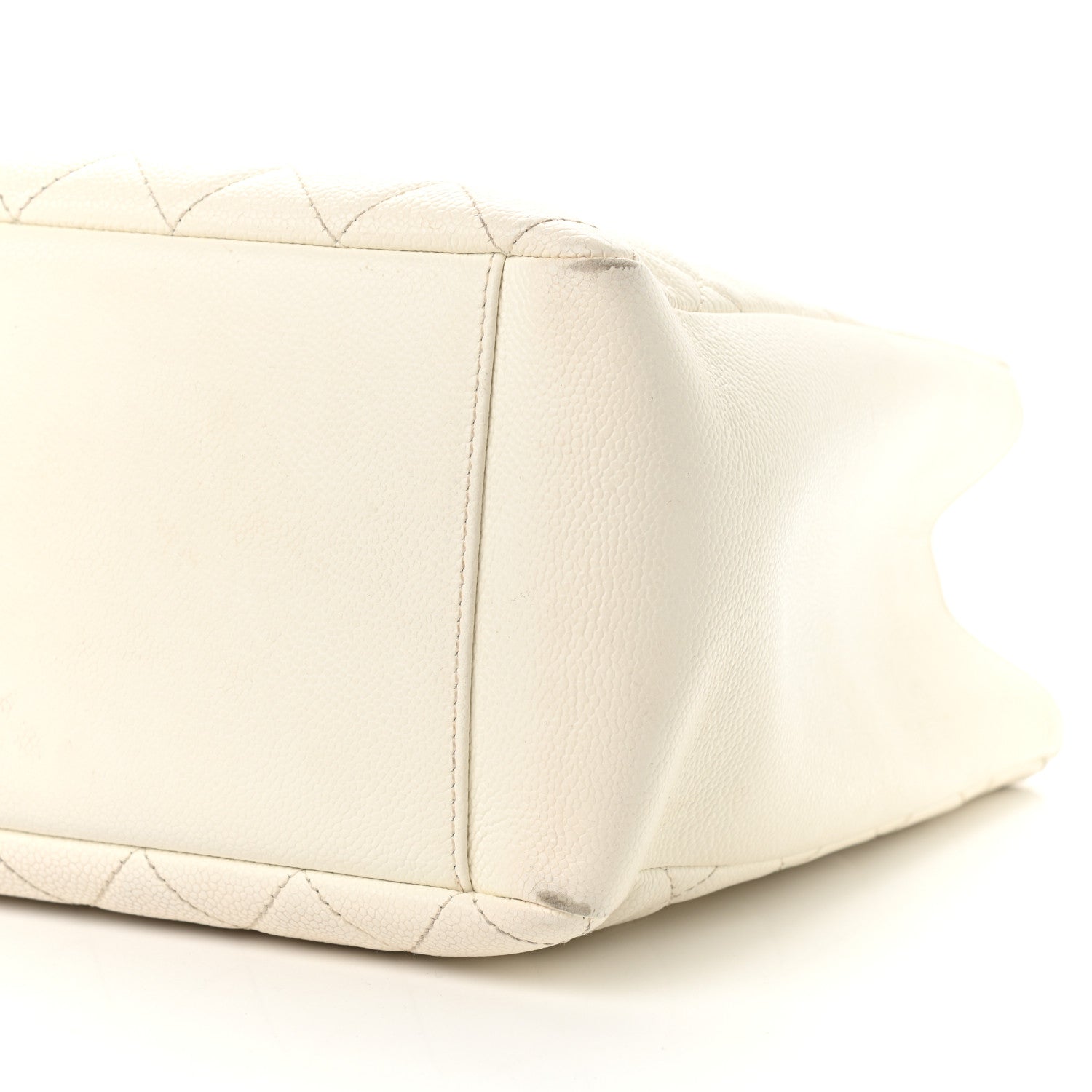 Chanel Caviar Quilted Grand Shopping Tote GST White 9 of 13