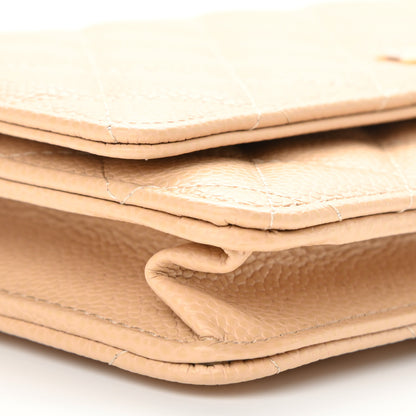 Chanel Caviar Quilted Wallet On Chain WOC Beige 9 of 11