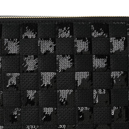 Louis Vuitton Satin Sequin Embroidered Damier Coussin BB Black 7 of 9