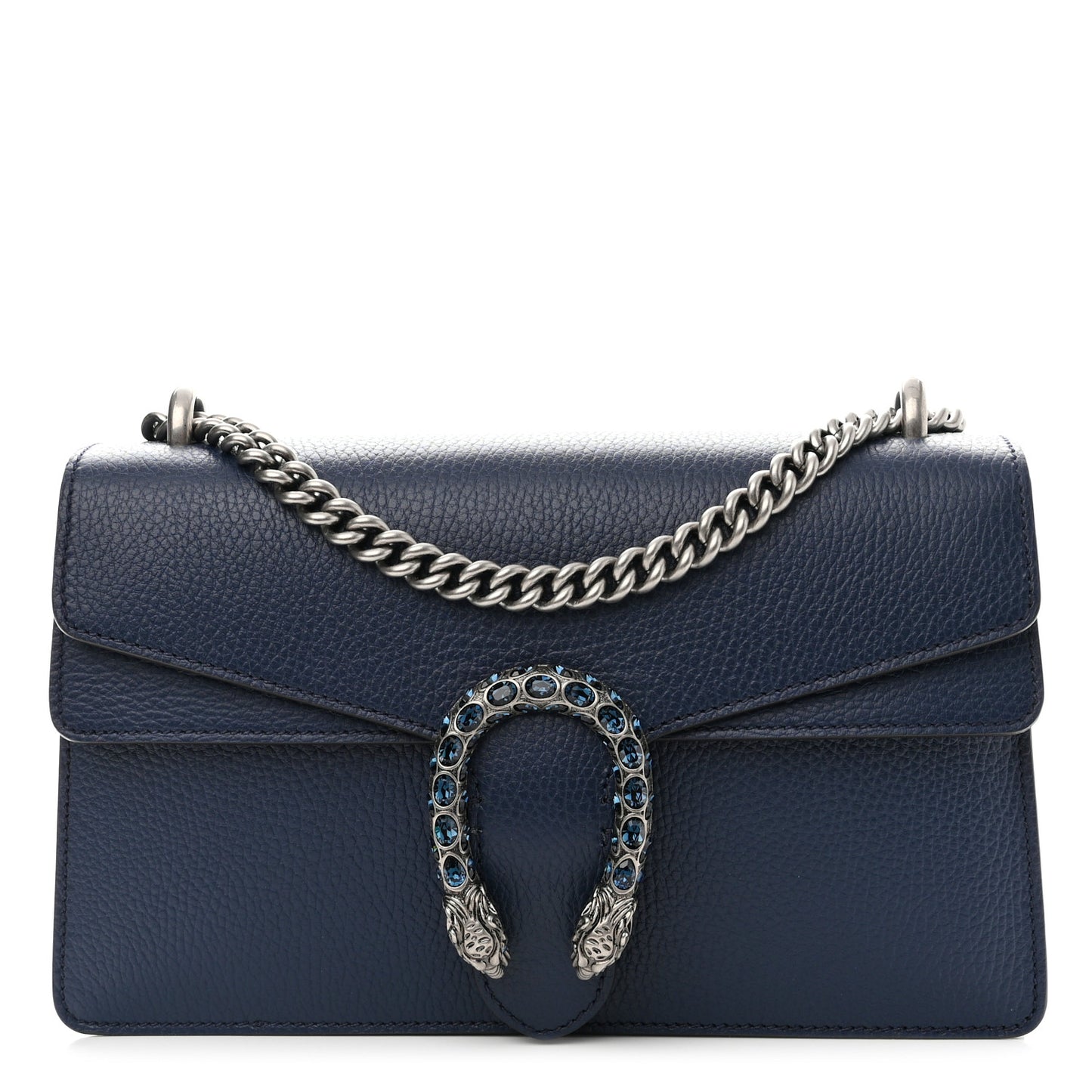 Dollar Calfskin Crystal Small Dionysus Shoulder Bag Blue Agata Montana Sapphire