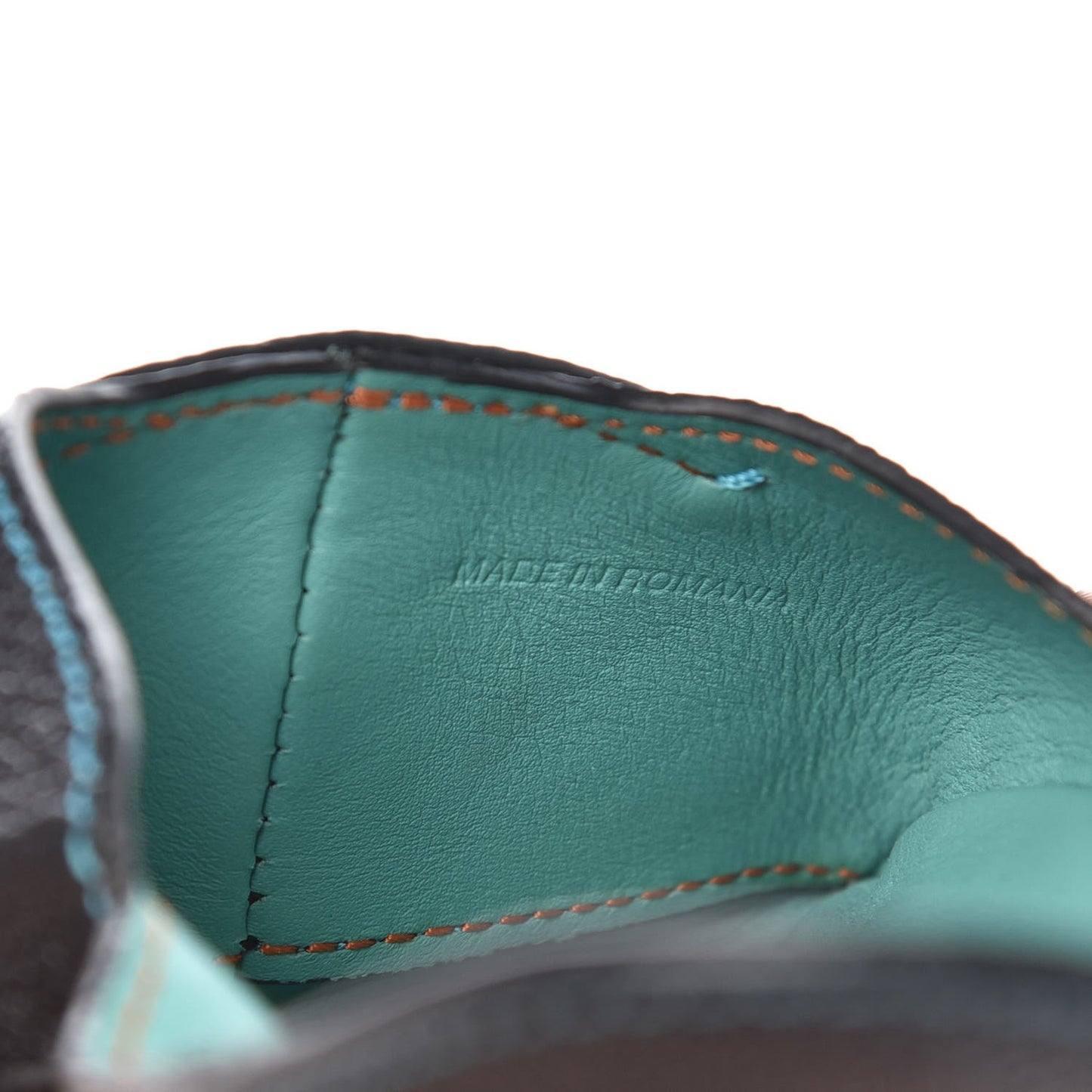 Grainy Calfskin Card Case Black