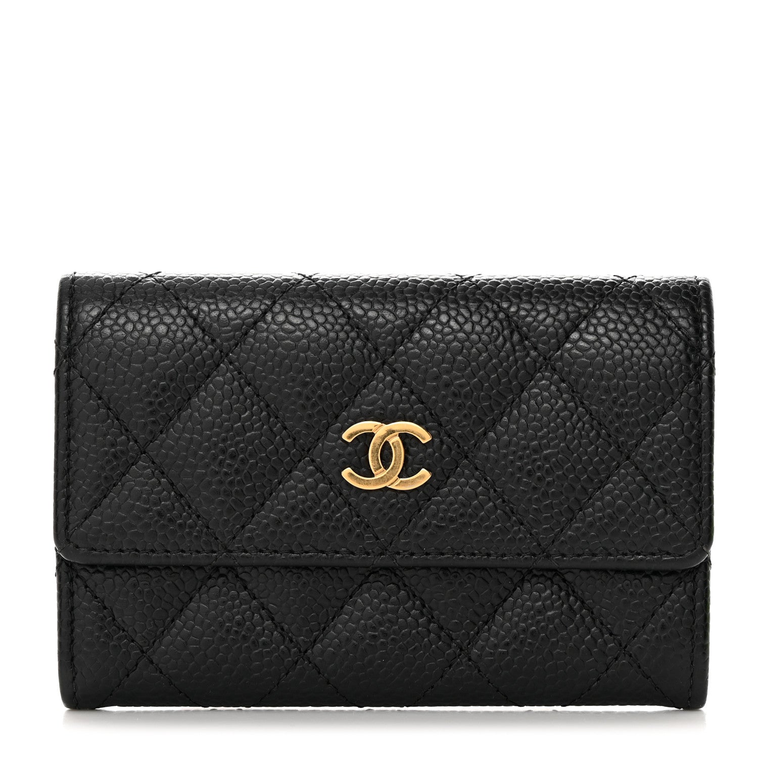 Chanel Caviar Quilted Flap Card Holder Black 1 of 8