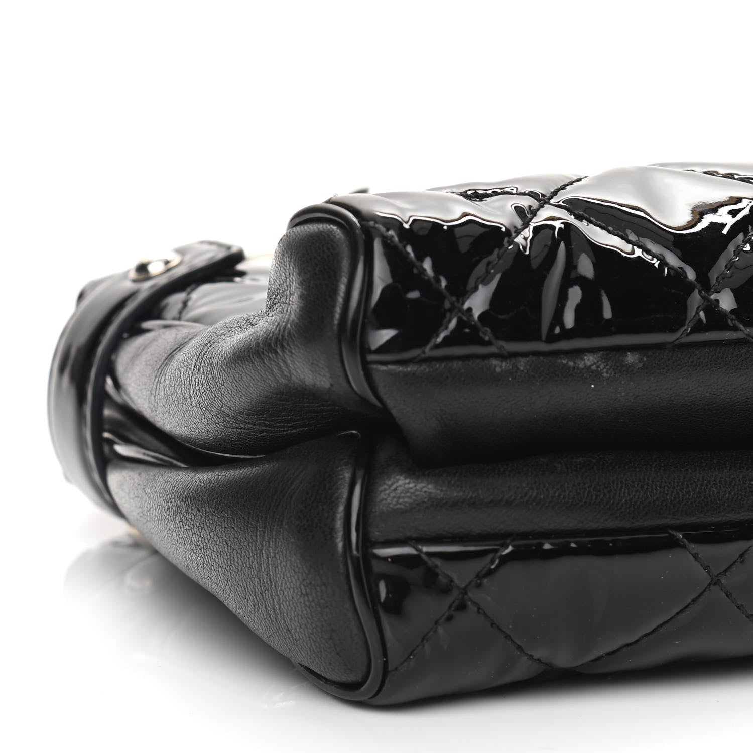 Chanel Patent Quilted Medium Just Mademoiselle Bowling Bag Black 11 of 12