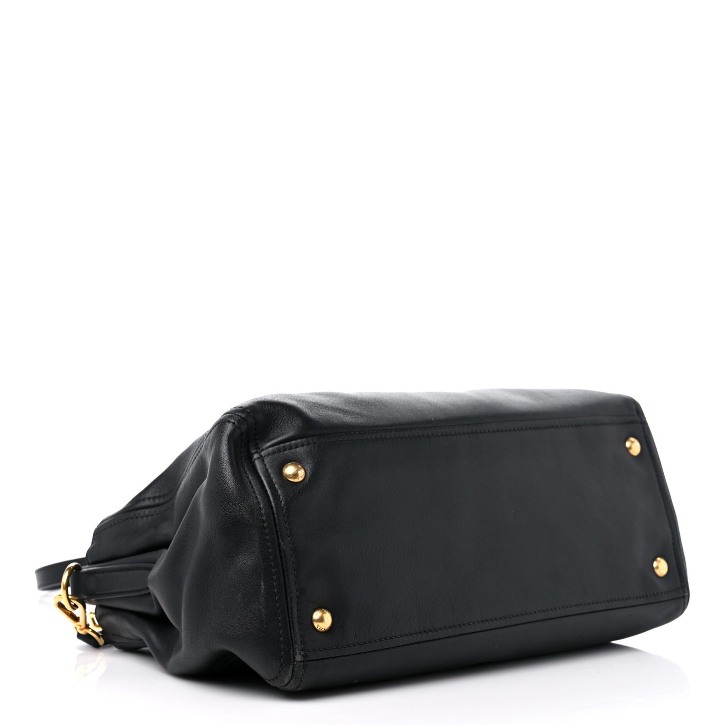 Soft Calfskin Double Zip Shoulder Bag Black