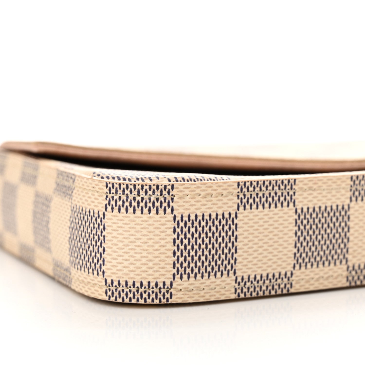 Louis Vuitton Damier Azur Pochette Felicie Chain Wallet Rose Ballerine 9 of 15