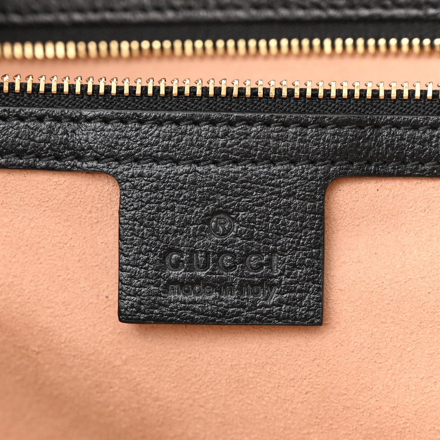 Textured Calfskin Web Medium Ophidia Shopping Tote Black