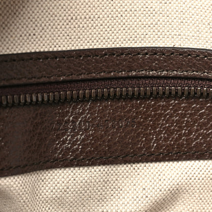 Gucci GG Supreme Monogram Textured Dollar Calfskin Web Large Savoy Bowling Bag Beige Ebony New Acero 6 of 9