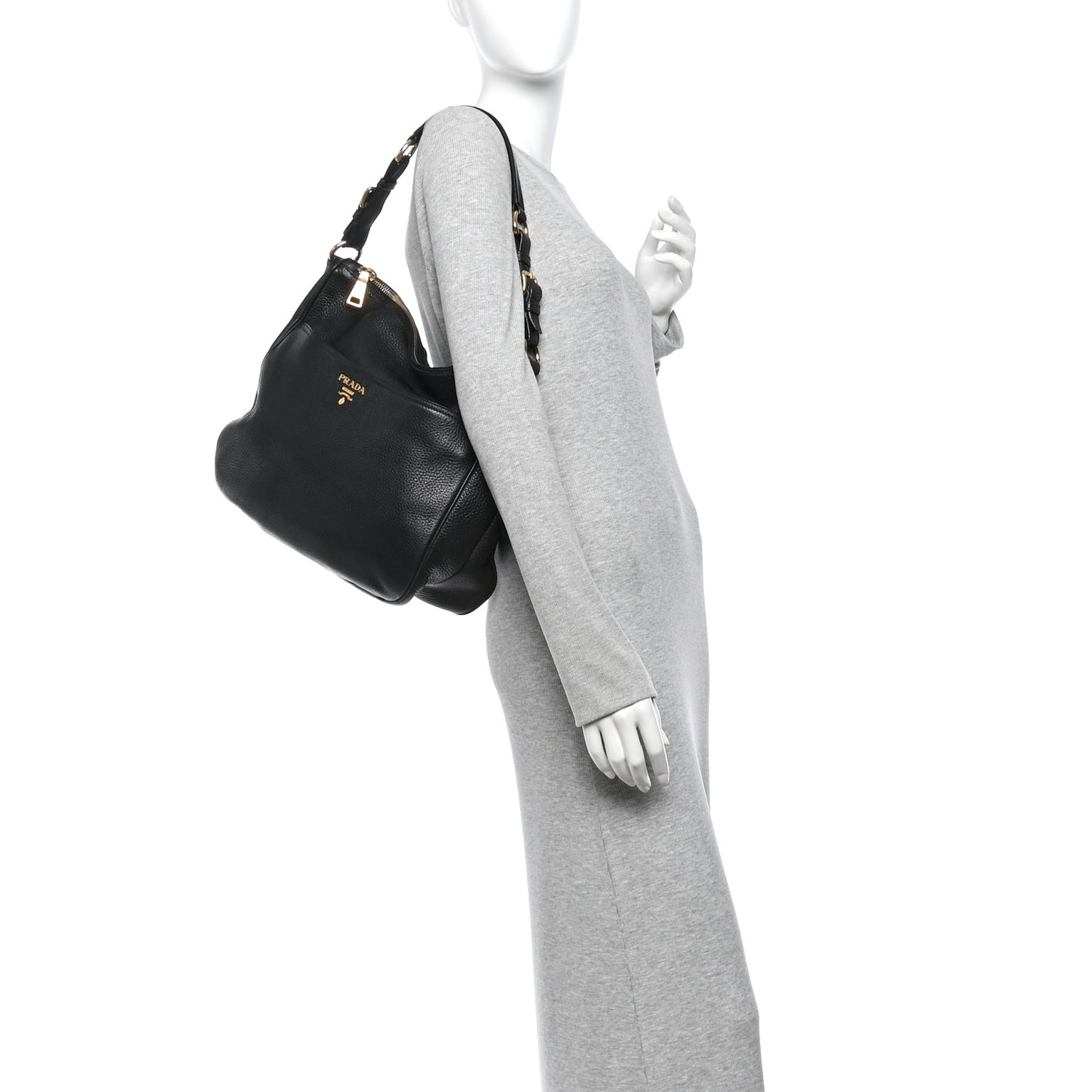 Vitello Daino Sacca Hobo Black