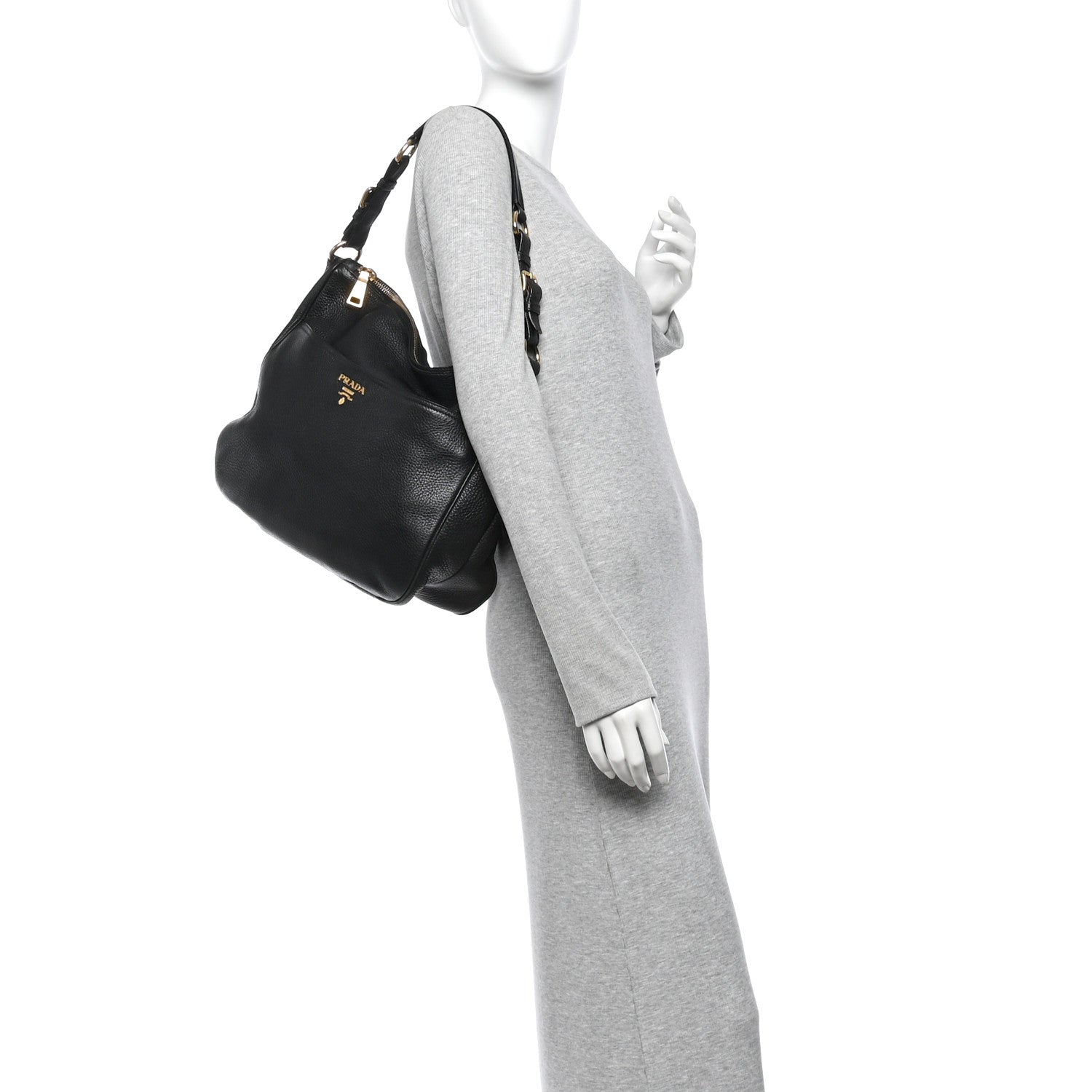 Prada Vitello Daino Sacca Hobo Black 2 of 10