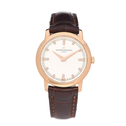 Vacheron Constantin 18K Pink Gold Alligator Diamond 30mm Traditionnelle Quartz Watch 25155/000R-9585 1 of 5