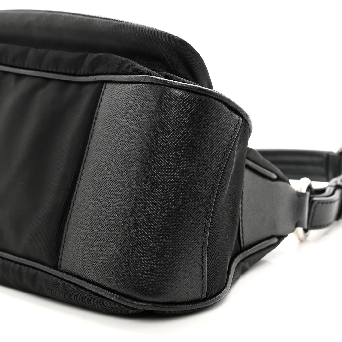 Tessuto Nylon Saffiano Shoulder Bag Black