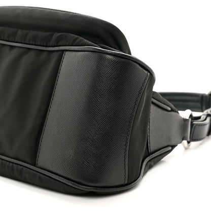 Prada Tessuto Nylon Saffiano Shoulder Bag Black 9 of 10