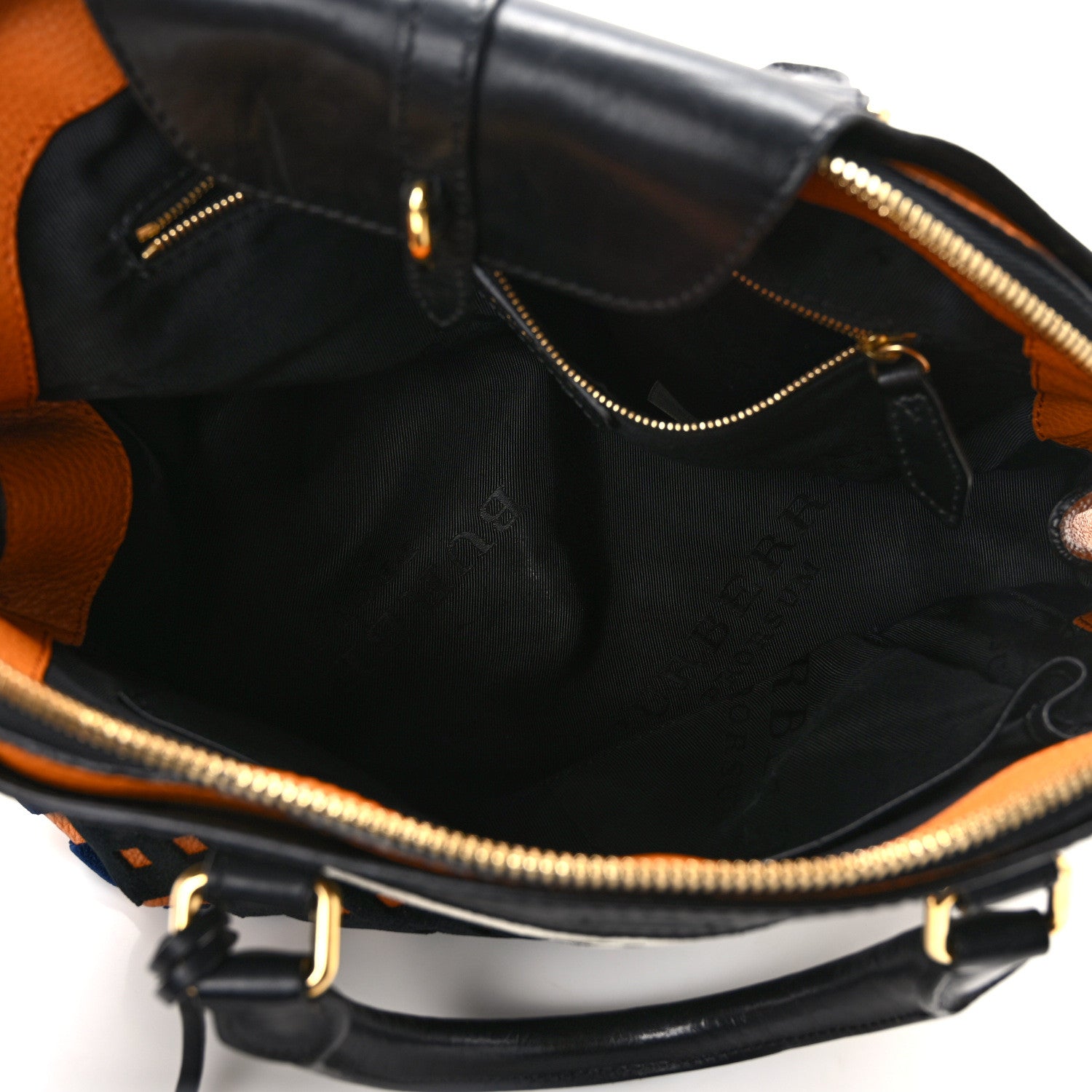 Burberry Calfskin Velvet Medium Milverton Satchel Copper Orange 5 of 15