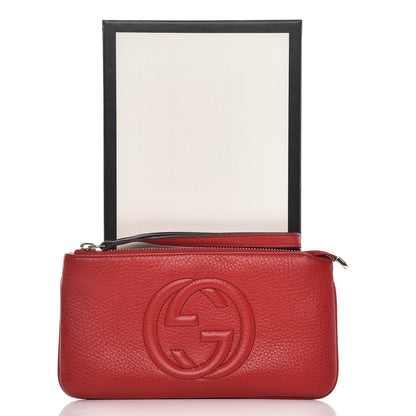 Gucci Pebbled Calfskin Soho Wristlet Vibrant Red 8 of 8