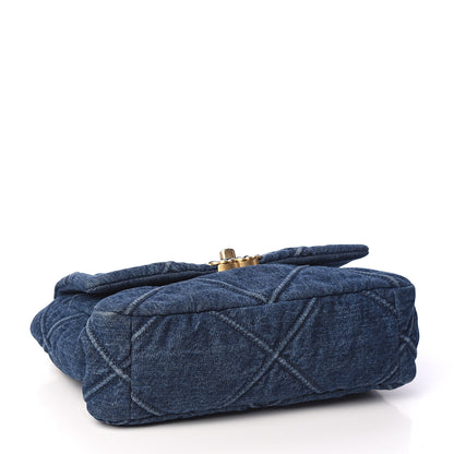 Chanel Denim Quilted Medium 19 Flap Blue 3 of 10