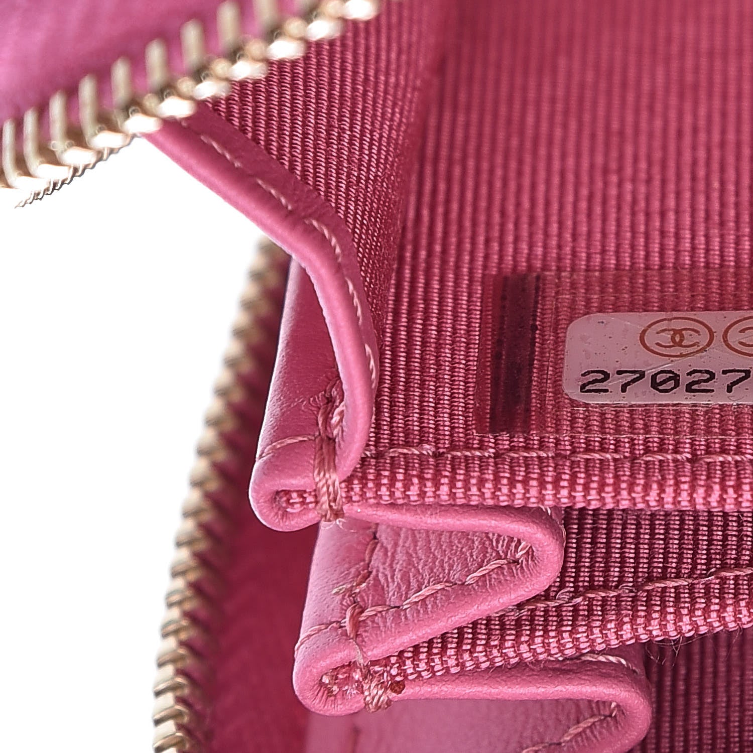 Chanel Caviar Quilted Zip Coin Purse Pink 7 of 8