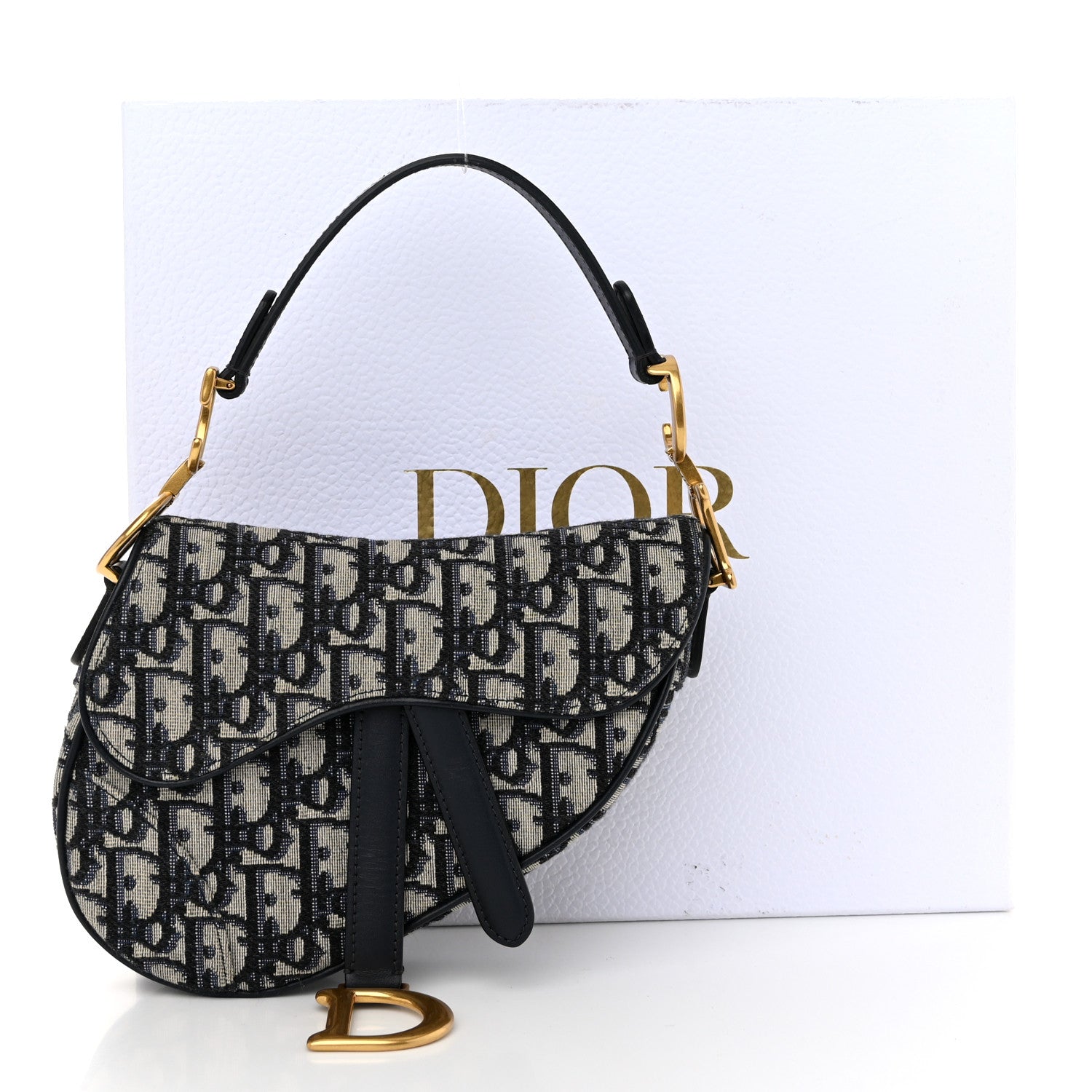 Christian Dior Oblique Mini Saddle Bag Blue 11 of 11