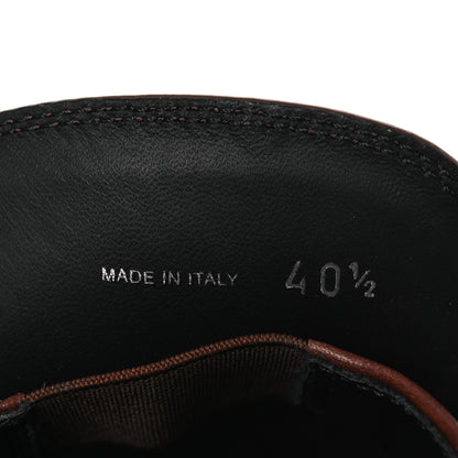 Prada Vitello Fume Metal Triangle Logo 50mm Loafers 40.5 Cognac 10 of 11