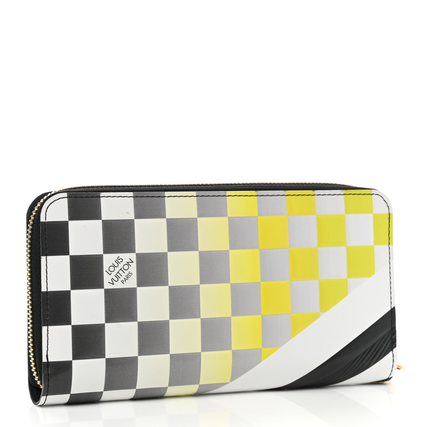 Epi Damier Race Zippy Wallet Black Yellow