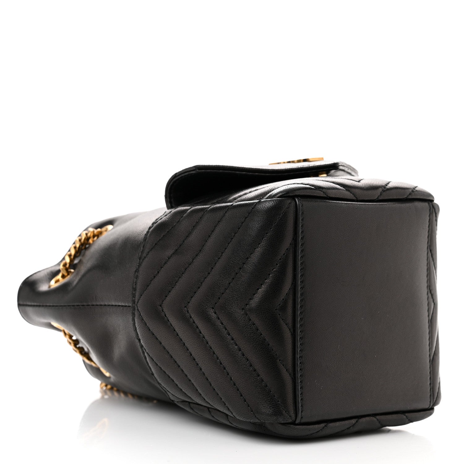 Saint Laurent Lambskin Matelasse Monogram Joe Nano Bucket Bag Black 4 of 12