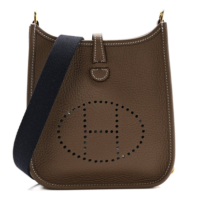 Hermes Taurillon Clemence Amazone Evelyne TPM Etoupe Bleu Indigo 1 of 9