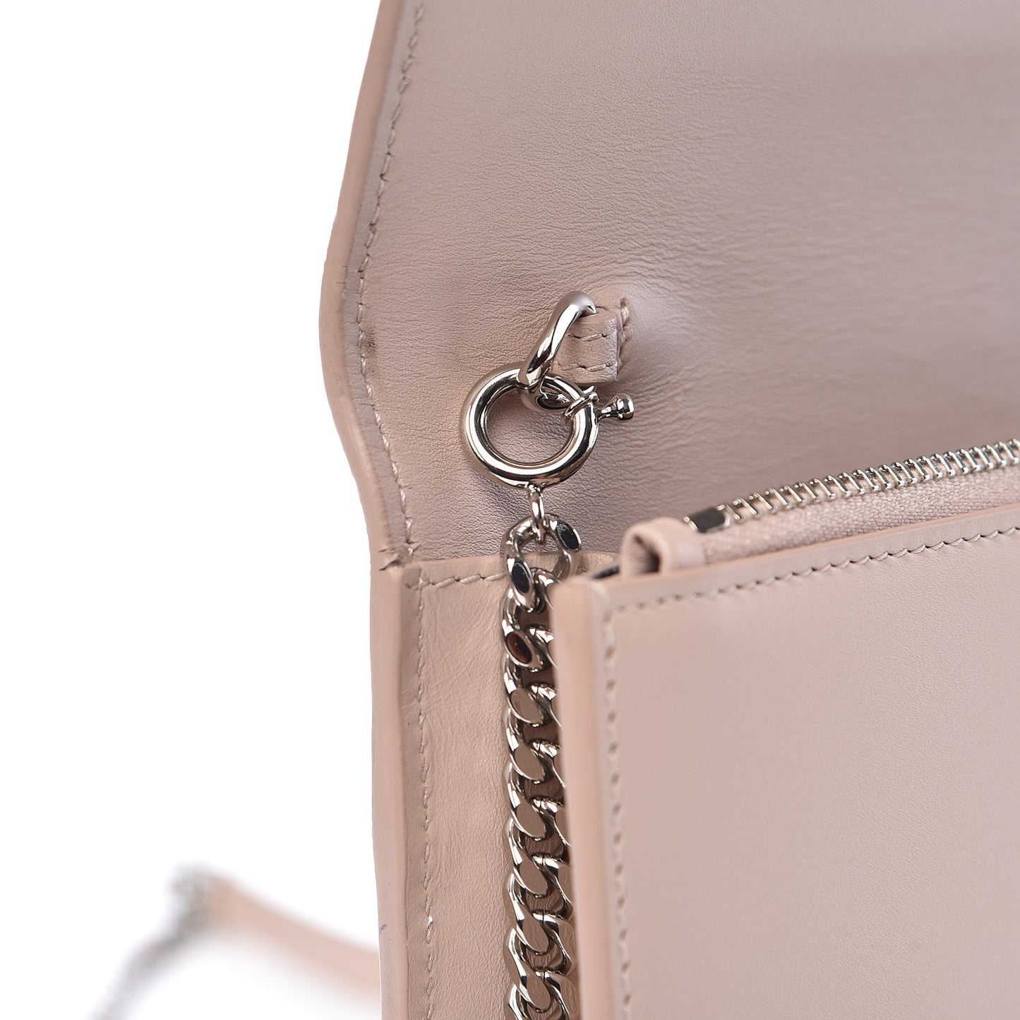 Smooth Calfskin Classic Monogram Kate Tassel Chain Wallet Marble Pink