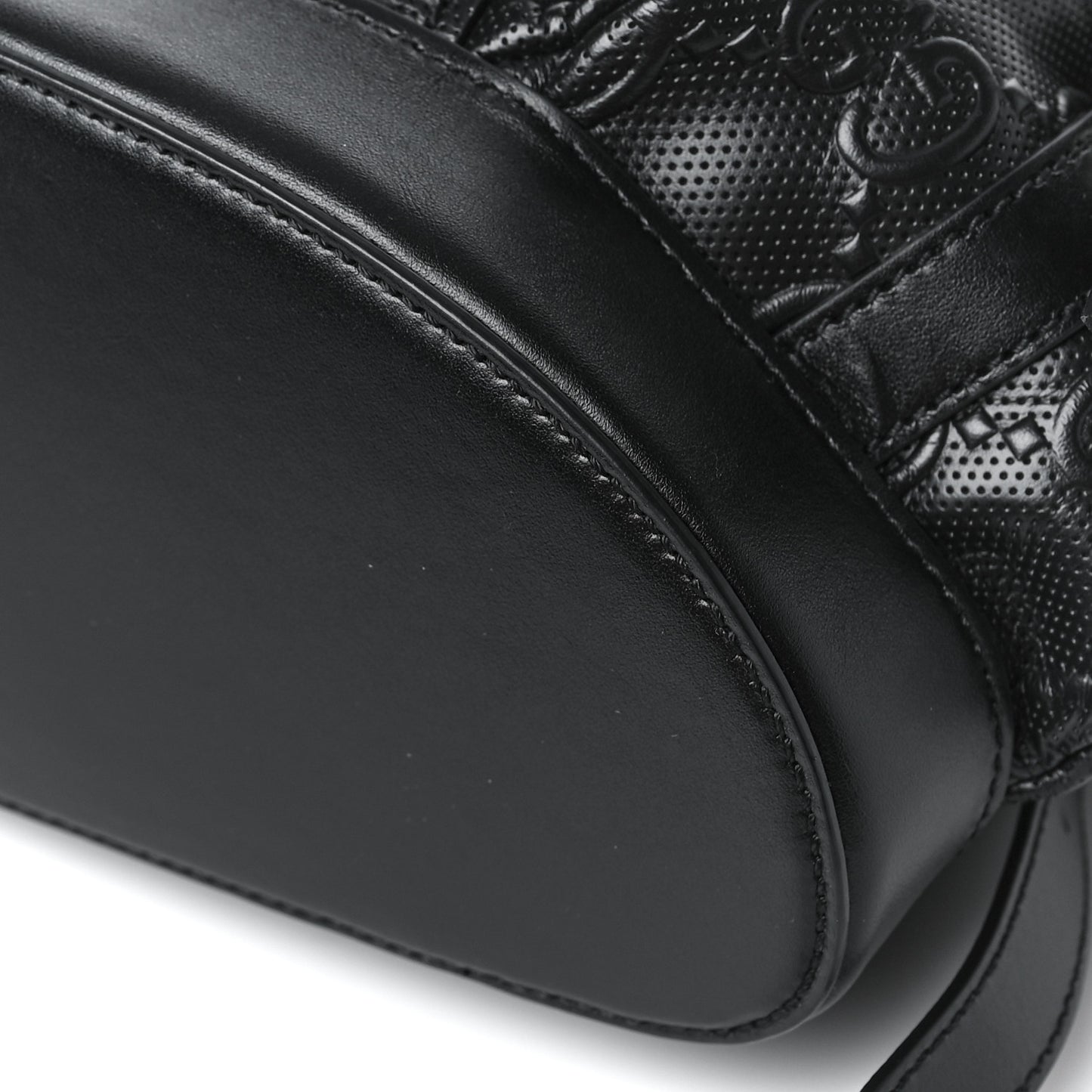 Calfskin GG Tennis Embossed Double Buckle Backpack Black