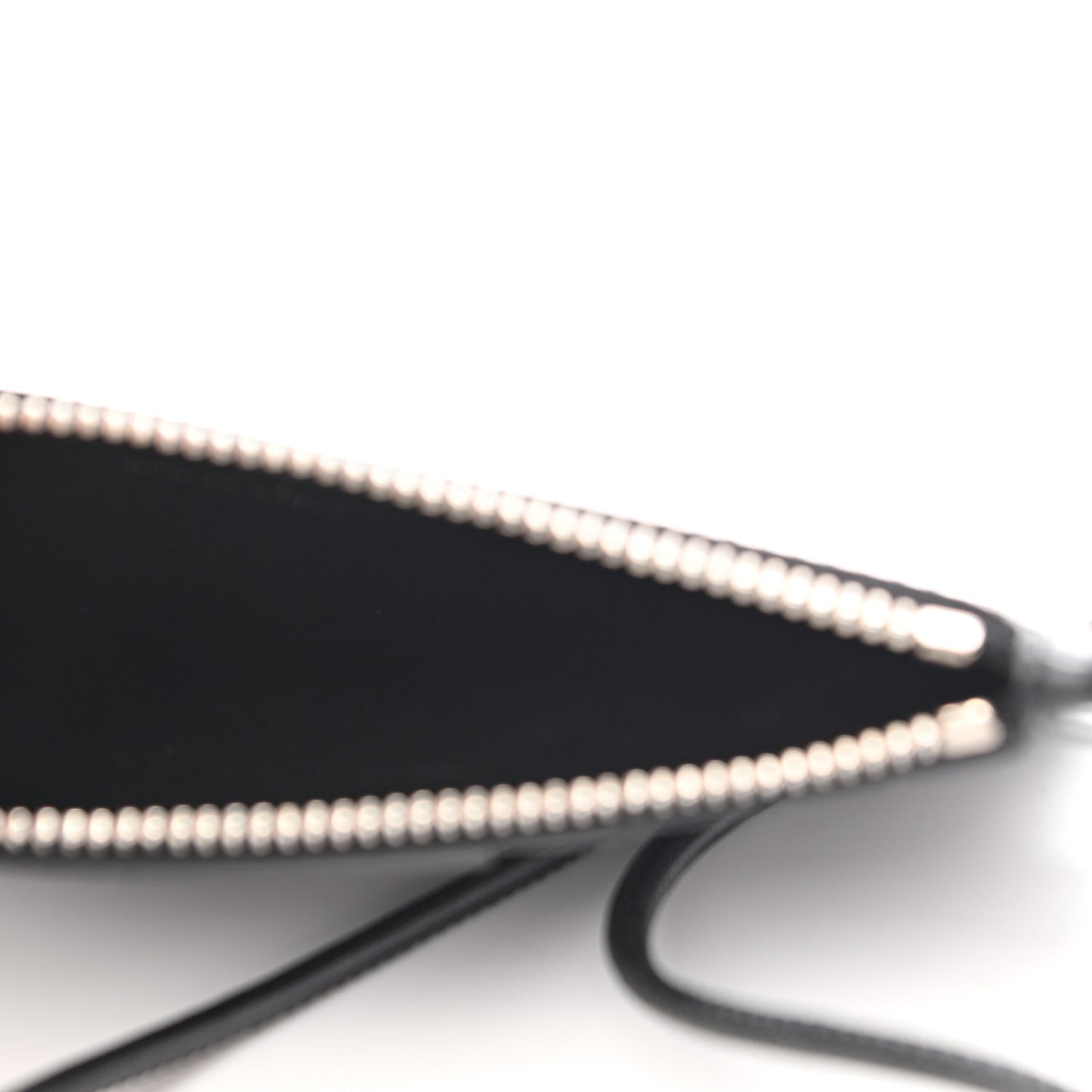 Calfskin Eclair Fragments Studded Zip Pouch Card Holder Black